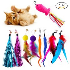 9Pcs Kitten Toy Cat Feather