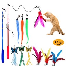 11PCS Cat & Wand Toy Set