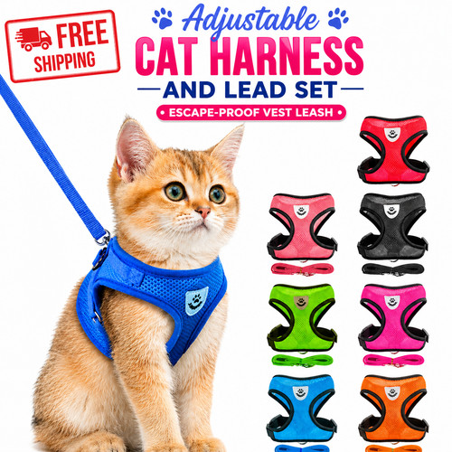 Adjustable cat harness - cat, and