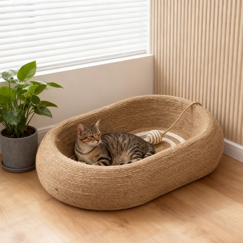 Large oval cat scratching - oval,